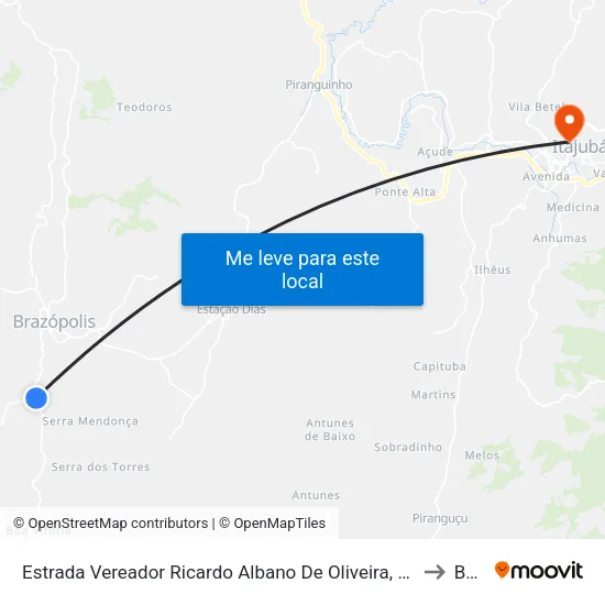 Estrada Vereador Ricardo Albano De Oliveira, Norte to BPS map