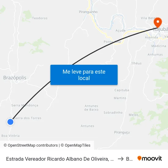 Estrada Vereador Ricardo Albano De Oliveira, Norte to BPS map