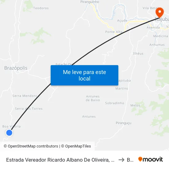 Estrada Vereador Ricardo Albano De Oliveira, Norte to BPS map