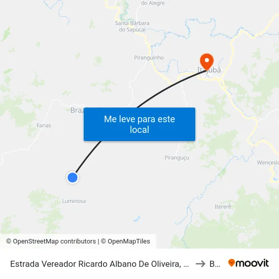 Estrada Vereador Ricardo Albano De Oliveira, Norte to BPS map