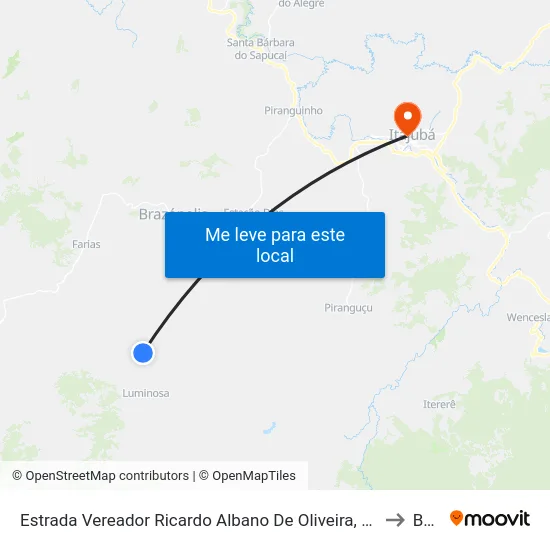 Estrada Vereador Ricardo Albano De Oliveira, Norte to BPS map