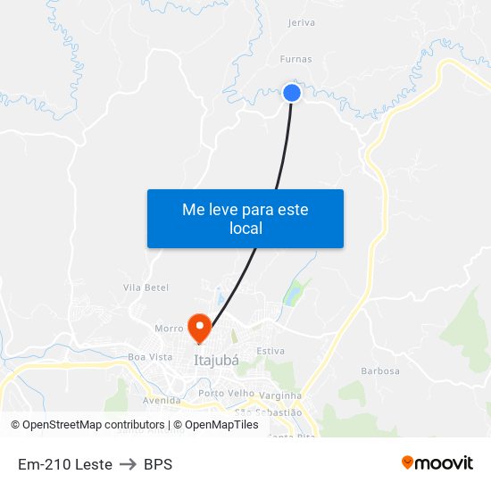 Em-210 Leste to BPS map