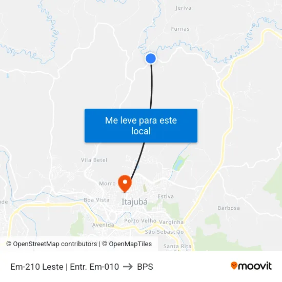 Em-210 Leste | Entr. Em-010 to BPS map