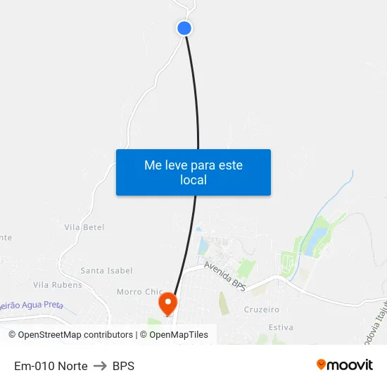 Em-010 Norte to BPS map