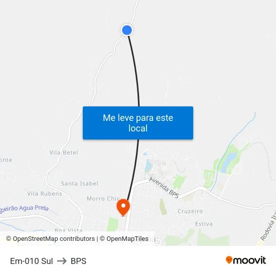 Em-010 Sul to BPS map