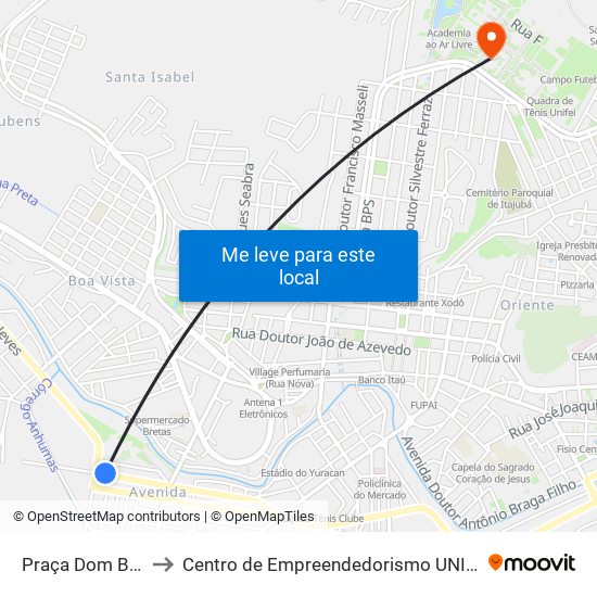 Praça Dom Bosco to Centro de Empreendedorismo UNIFEI (CEU) map