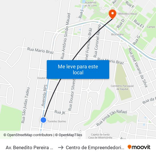 Av. Benedito Pereira Dos Santos, 356 to Centro de Empreendedorismo UNIFEI (CEU) map