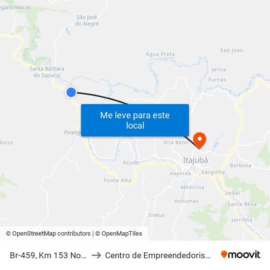 Br-459, Km 153 Norte | Capote to Centro de Empreendedorismo UNIFEI (CEU) map