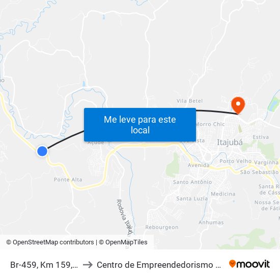 Br-459, Km 159,7 Norte to Centro de Empreendedorismo UNIFEI (CEU) map