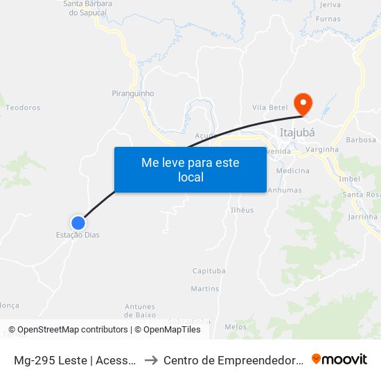 Mg-295 Leste | Acesso A Estação Dias to Centro de Empreendedorismo UNIFEI (CEU) map