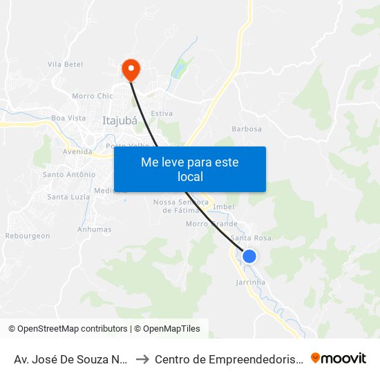 Av. José De Souza Nogueira, 1550 to Centro de Empreendedorismo UNIFEI (CEU) map