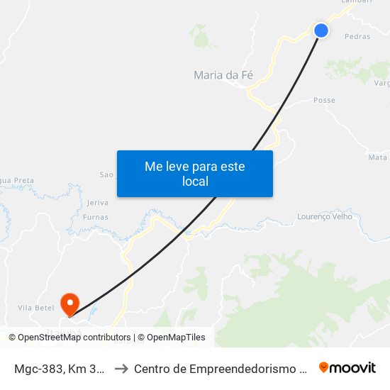 Mgc-383, Km 357,8 Sul to Centro de Empreendedorismo UNIFEI (CEU) map