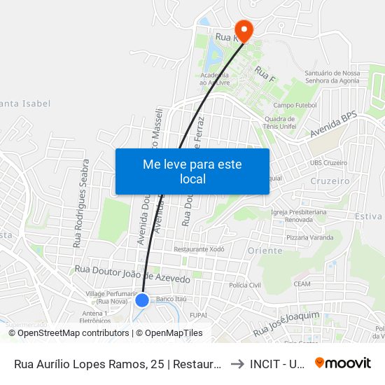 Rua Aurílio Lopes Ramos, 25 | Restaurante Popular to INCIT - UNIFEI map
