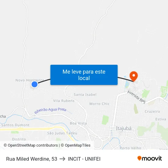 Rua Miled Werdine, 53 to INCIT - UNIFEI map