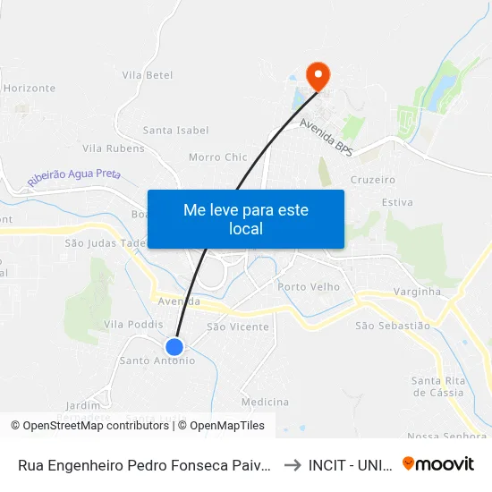 Rua Engenheiro Pedro Fonseca Paiva, 503 to INCIT - UNIFEI map