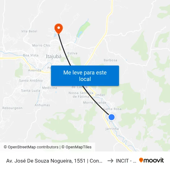 Av. José De Souza Nogueira, 1551 | Condomínio Residencial Do Ipê to INCIT - UNIFEI map