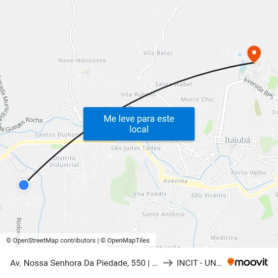 Av. Nossa Senhora Da Piedade, 550 | Country to INCIT - UNIFEI map