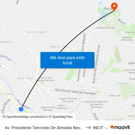Av. Presidente Tancredo De Almeida Neves, 270 | Parque De Exposições to INCIT - UNIFEI map
