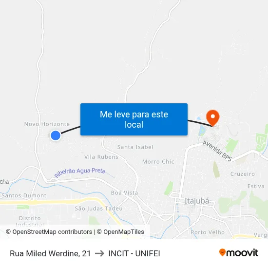 Rua Miled Werdine, 21 to INCIT - UNIFEI map