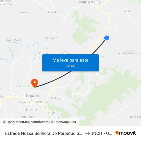 Estrada Nossa Senhora Do Perpétuo Socorro, Oeste to INCIT - UNIFEI map