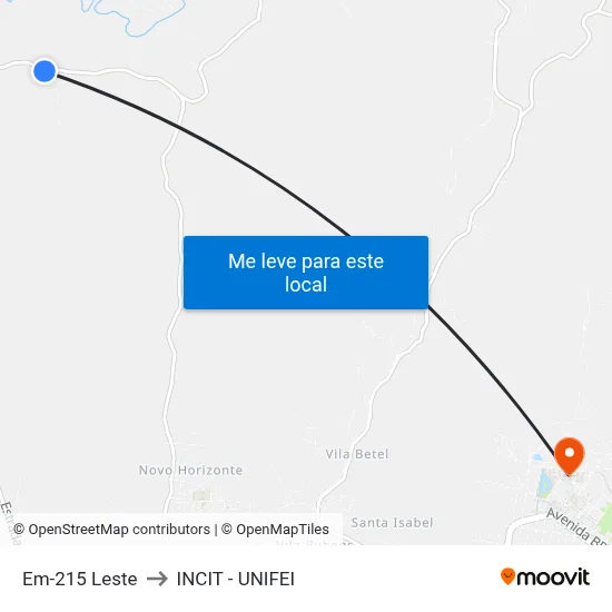 Em-215 Leste to INCIT - UNIFEI map