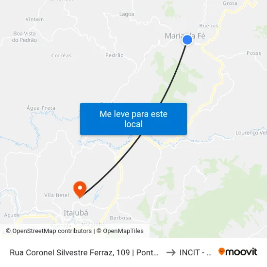 Rua Coronel Silvestre Ferraz, 109 | Ponto Final De Maria Da Fé to INCIT - UNIFEI map