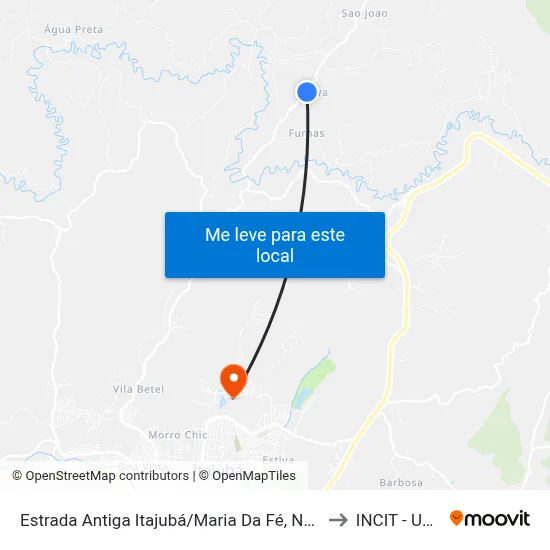 Estrada Antiga Itajubá/Maria Da Fé, Norte | Jerivá to INCIT - UNIFEI map