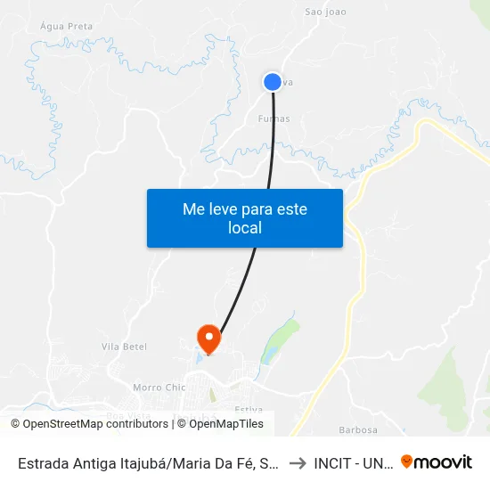 Estrada Antiga Itajubá/Maria Da Fé, Sul | Jerivá to INCIT - UNIFEI map