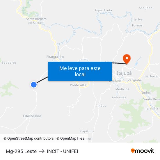 Mg-295 Leste to INCIT - UNIFEI map