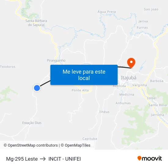 Mg-295 Leste to INCIT - UNIFEI map