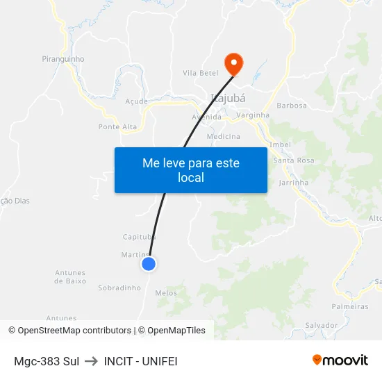 Mgc-383 Sul to INCIT - UNIFEI map