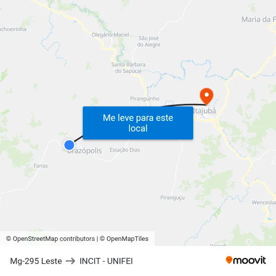 Mg-295 Leste to INCIT - UNIFEI map