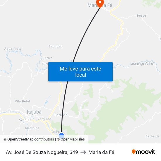 Av. José De Souza Nogueira, 649 to Maria da Fé map