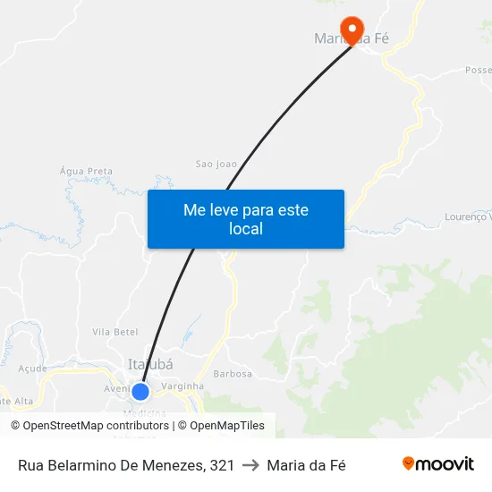 Rua Belarmino De Menezes, 321 to Maria da Fé map
