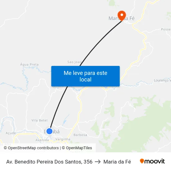 Av. Benedito Pereira Dos Santos, 356 to Maria da Fé map