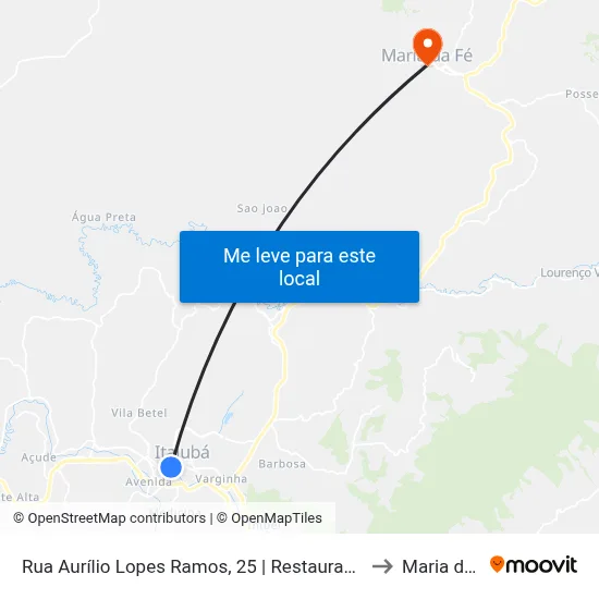 Rua Aurílio Lopes Ramos, 25 | Restaurante Popular to Maria da Fé map