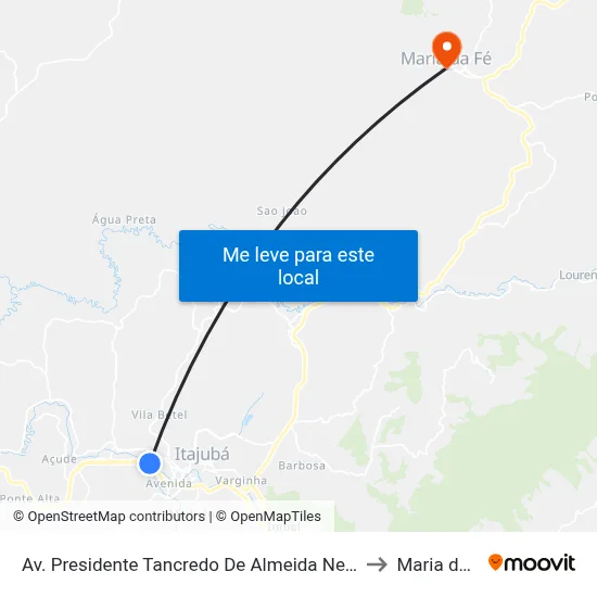 Av. Presidente Tancredo De Almeida Neves, 720 to Maria da Fé map