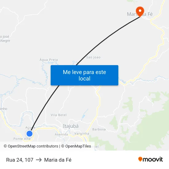 Rua 24, 107 to Maria da Fé map