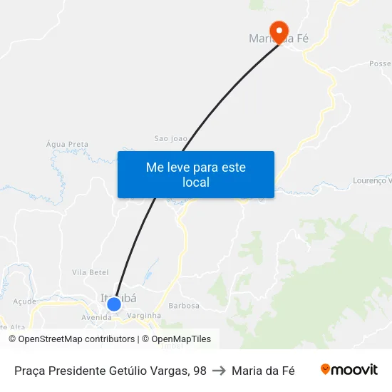 Praça Presidente Getúlio Vargas, 98 to Maria da Fé map