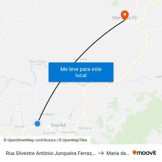 Rua Silvestre Antônio Junqueira Ferraz, 1410 to Maria da Fé map