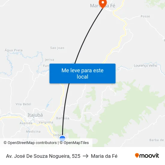 Av. José De Souza Nogueira, 525 to Maria da Fé map