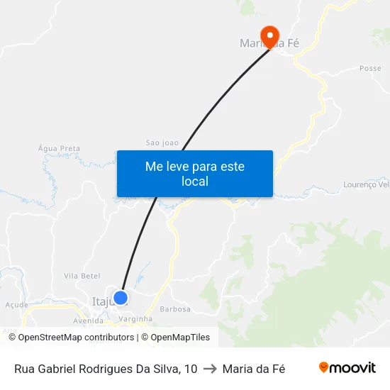 Rua Gabriel Rodrigues Da Silva, 10 to Maria da Fé map