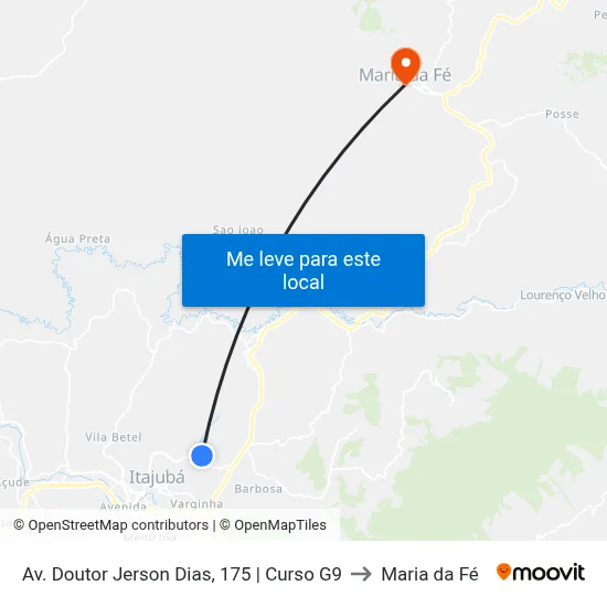 Av. Doutor Jerson Dias, 175 | Curso G9 to Maria da Fé map