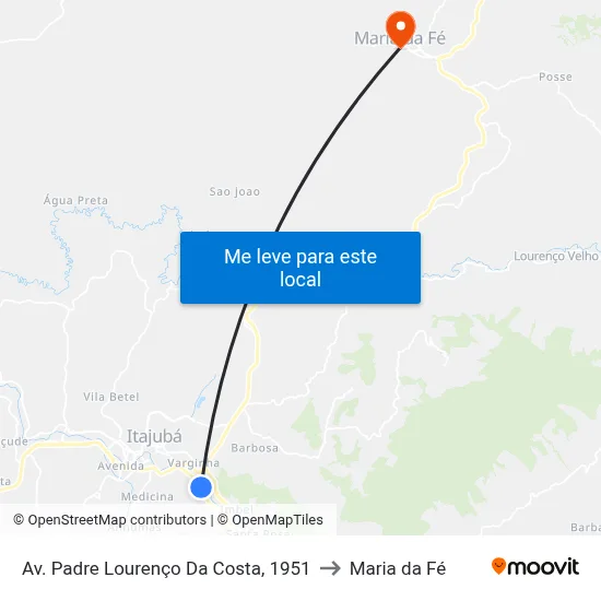 Av. Padre Lourenço Da Costa, 1951 to Maria da Fé map