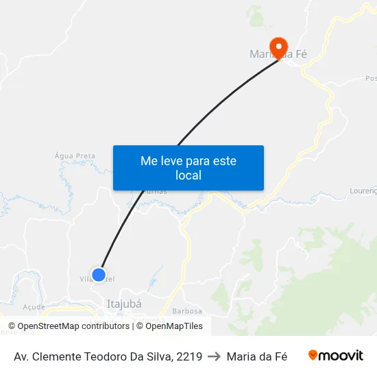 Av. Clemente Teodoro Da Silva, 2219 to Maria da Fé map