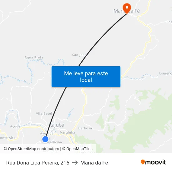 Rua Doná Liça Pereira, 215 to Maria da Fé map