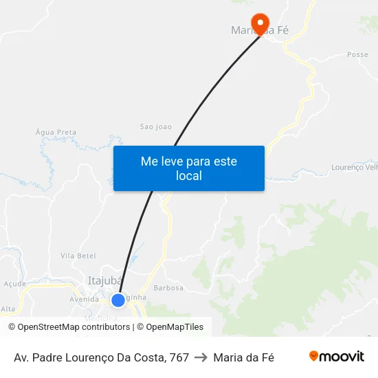 Av. Padre Lourenço Da Costa, 767 to Maria da Fé map