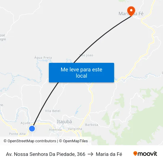 Av. Nossa Senhora Da Piedade, 366 to Maria da Fé map