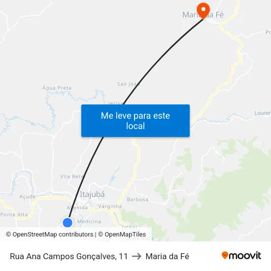 Rua Ana Campos Gonçalves, 11 to Maria da Fé map