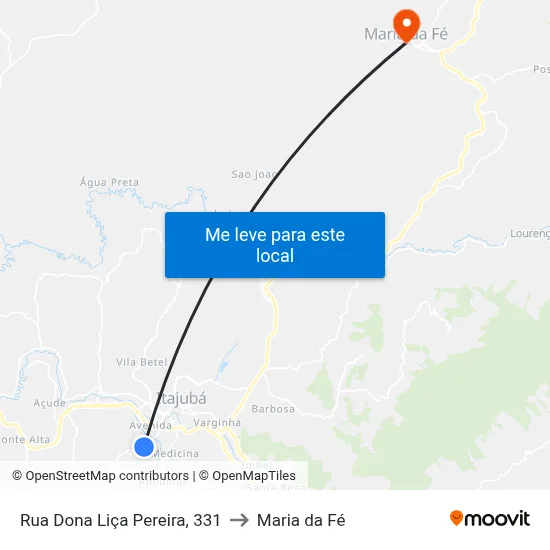 Rua Dona Liça Pereira, 331 to Maria da Fé map